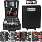 Mobile Tool Cabinet & 4-Tier Aluminum Storage – Complete 899-Piece Kit