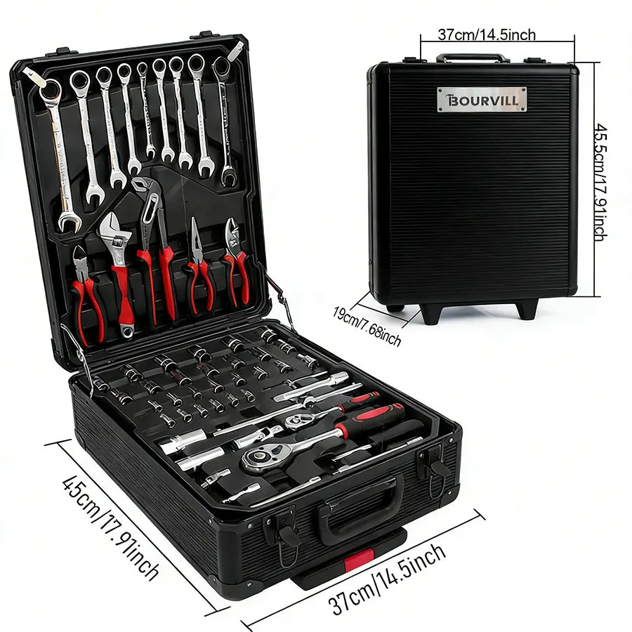 Mobile Tool Cabinet & 4-Tier Aluminum Storage – Complete 899-Piece Kit