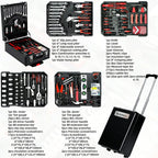 Mobile Tool Cabinet & 4-Tier Aluminum Storage – Complete 899-Piece Kit