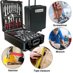 Mobile Tool Cabinet & 4-Tier Aluminum Storage – Complete 899-Piece Kit