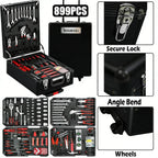 Mobile Tool Cabinet & 4-Tier Aluminum Storage – Complete 899-Piece Kit