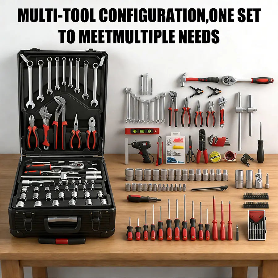 Mobile Tool Cabinet & 4-Tier Aluminum Storage – Complete 899-Piece Kit