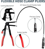 9PCS Hose Clamp Pliers, Long Reach Hose Clamp Tool Remover for Water Hose and Automotive Coolant Radiator Heater with Flexible Wire Long Reach Hose Clamp and Flat Band Pliers #Summervibes