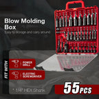 55Pcs Magnetic Impact Nut Driver Set,SAE & Metric Red Storage Case,Socket Set,Socket Adapters & Quick Release Extension,MechanicEssentials #Summervibes