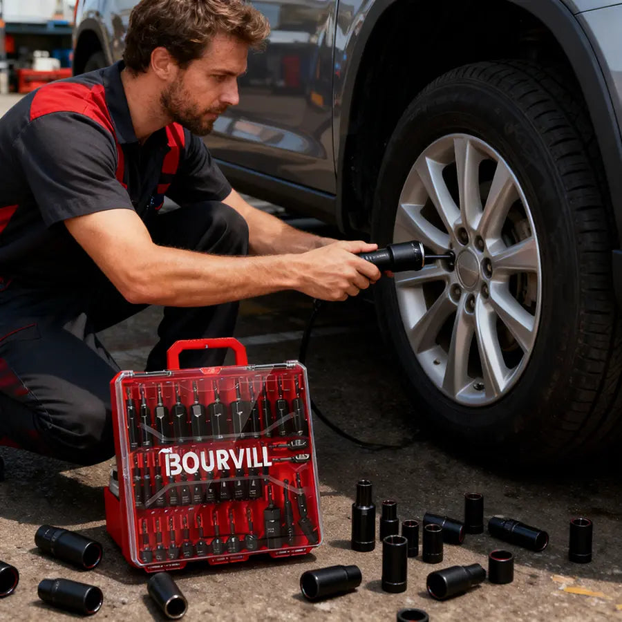 55Pcs Magnetic Impact Nut Driver Set,SAE & Metric Red Storage Case,Socket Set,Socket Adapters & Quick Release Extension,MechanicEssentials #Summervibes