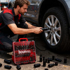 55Pcs Magnetic Impact Nut Driver Set,SAE & Metric Red Storage Case,Socket Set,Socket Adapters & Quick Release Extension,MechanicEssentials #Summervibes