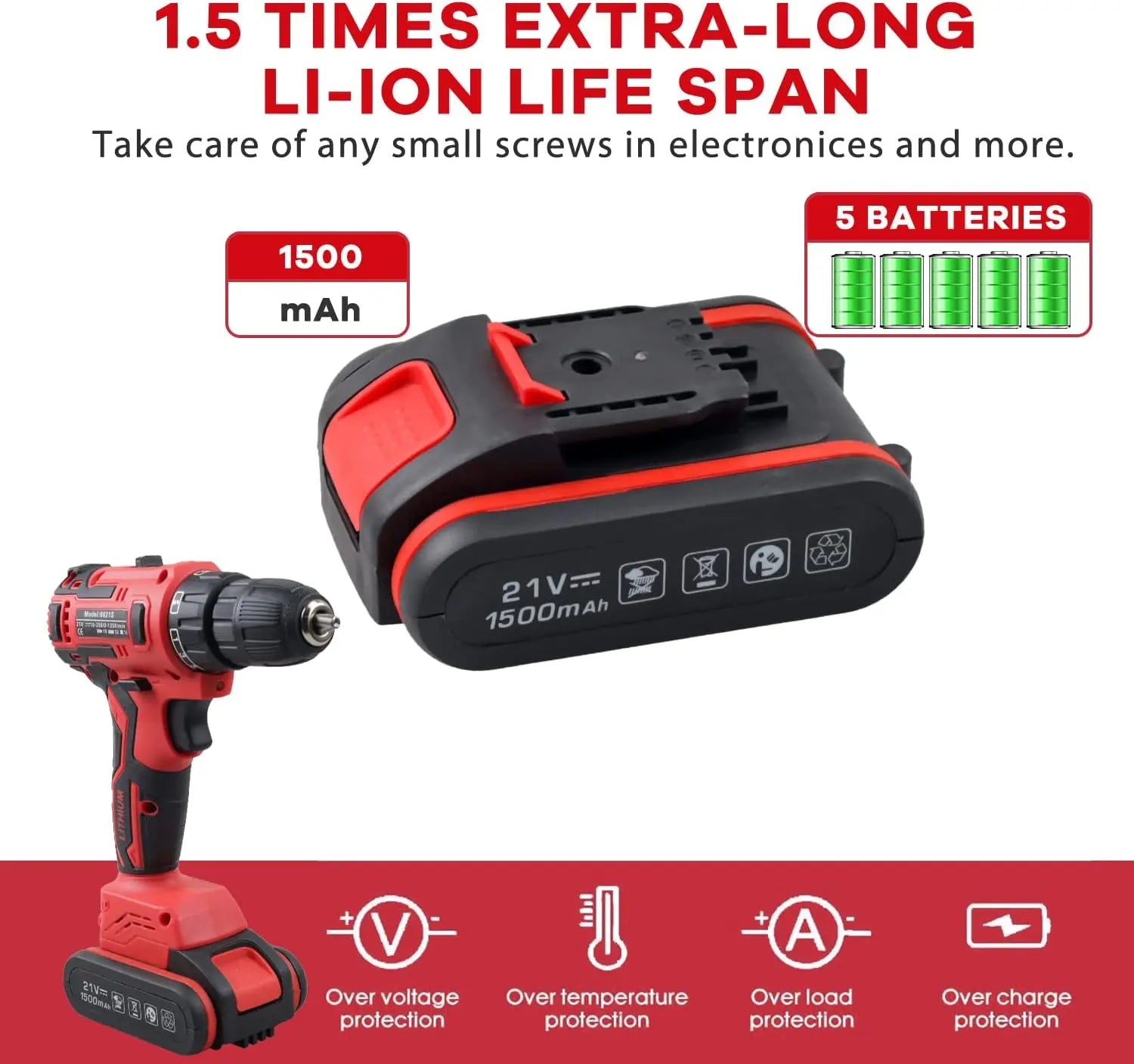 128pcs Tool Set with Power Drill, Cordless Hammer Drill Tool Kit 128Pcs Household Power Tools Drill Set with 21V Li-Ion Battery & Charger for Home Tool Kit，toolbox，bigtoolset